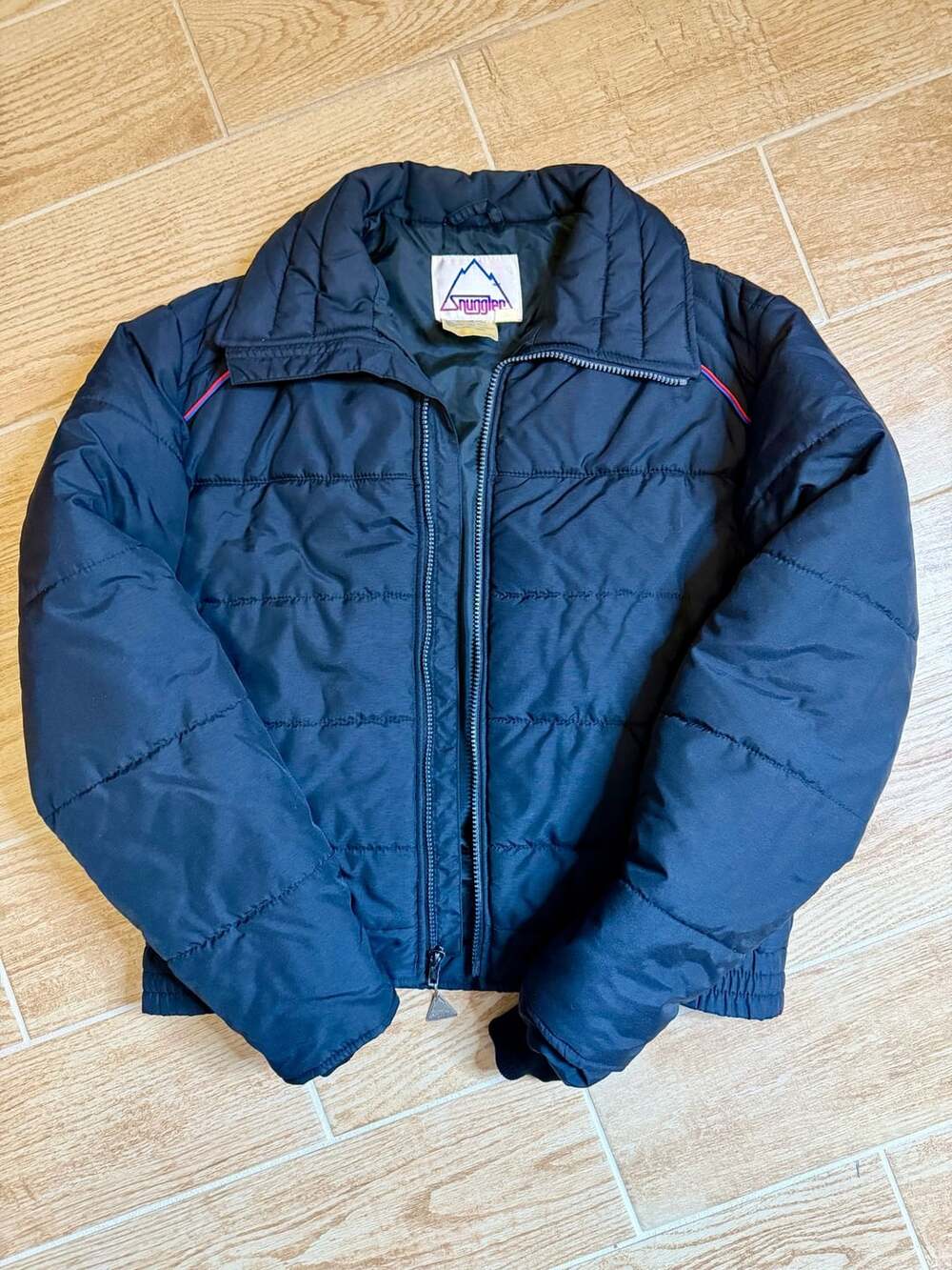 Vintage Snuggler Ski Jacket Size 38/S Black Puffer